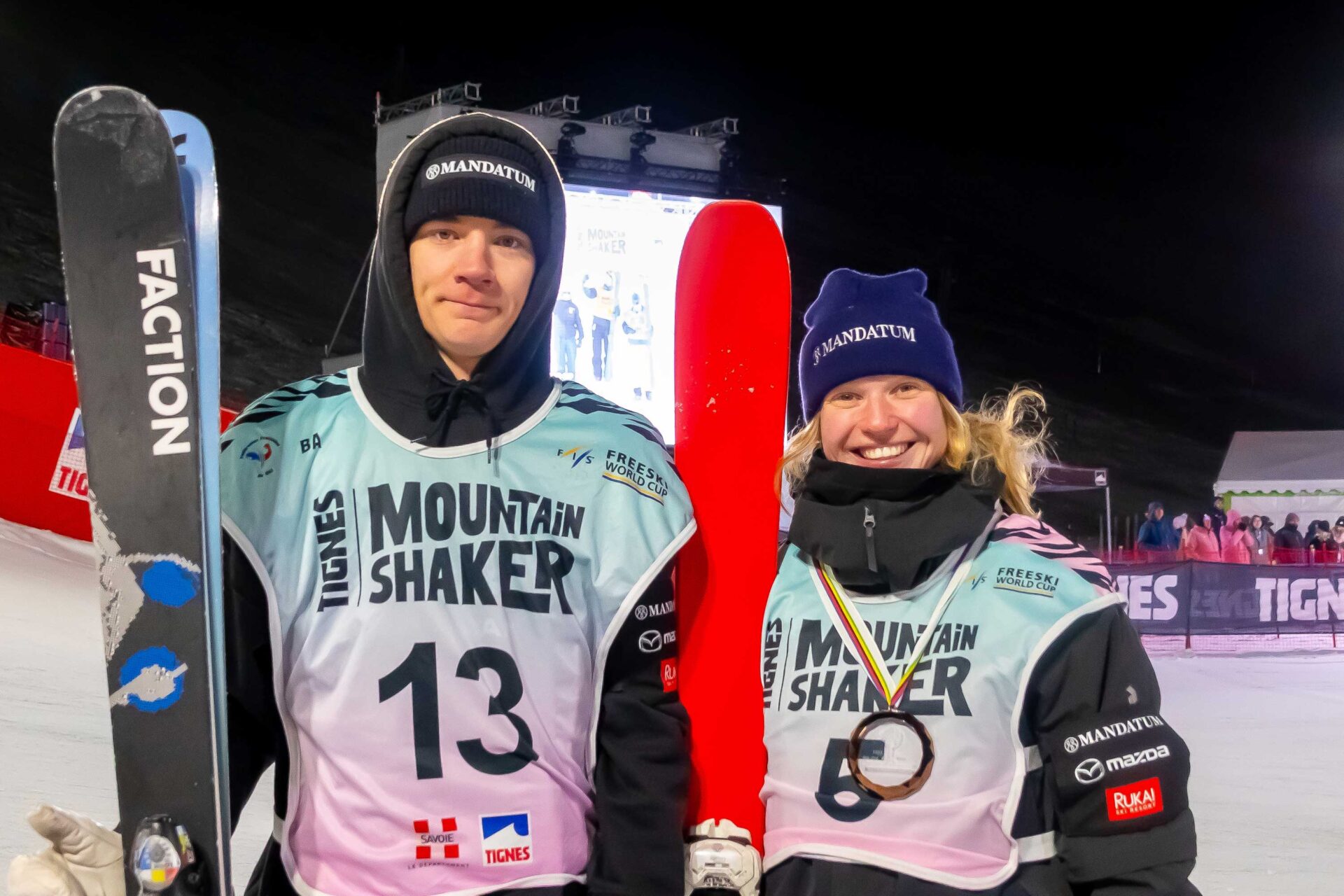 Elias Syrjä ja Anni Kärävä Tignesin maailmancupissa 
